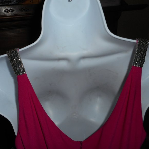 NWT Ralph Lauren Bright Berry Pink full length dress, size 6 - Picture 6 of 11